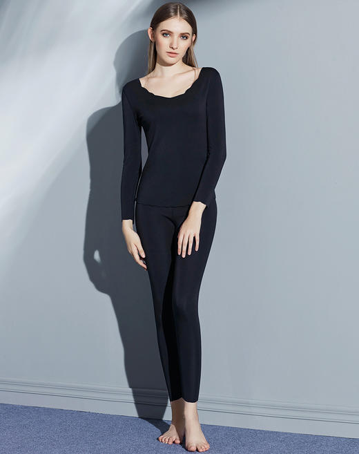 爱帝女式无痕磨绒保暖内衣套 商品图1