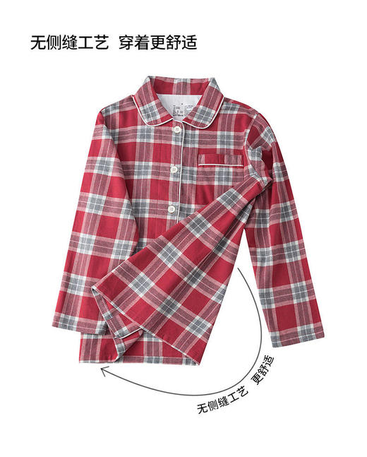 【家居服】家居服男女士全棉睡衣日系简约色织格子 商品图10