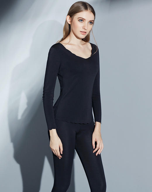 爱帝女式无痕磨绒保暖内衣套 商品图3