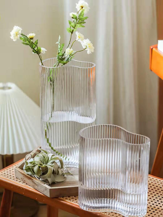 加厚北欧手风琴 创意透明玻璃花瓶 商品图5