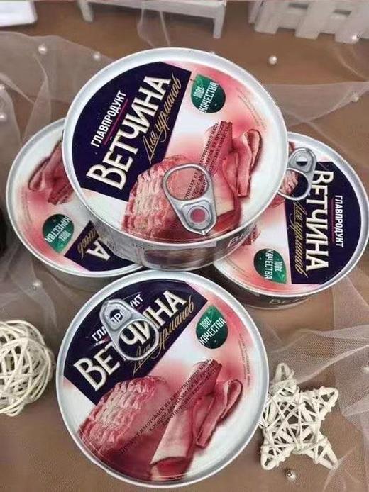 【中欧班列精选】俄罗斯风味火腿午餐肉罐头纯肉部队即食老式速食325G/盒 商品图2