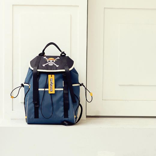 航海王ONE PIECE双肩包男女 休闲大容量旅游背包 蓝色 17寸 商品图3