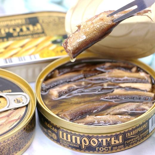 【中欧班列精选】WWJ俄罗斯波罗的海鲱鱼罐头圆盒烟熏油浸鲱鱼进口海鲜罐头 商品图3