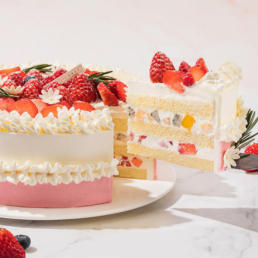 【莓莓圆舞曲】2磅  雏菊草莓装点花样年华，缤纷鲜果夹心共演圆舞曲（赣州幸福西饼蛋糕） 商品图3