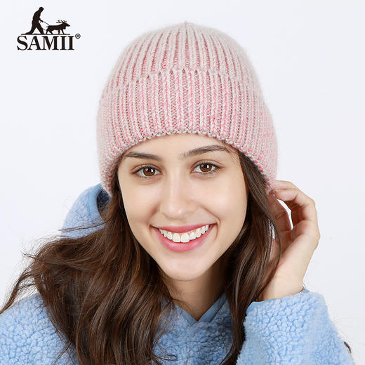SAMII萨米帽子男女冬天保暖针织帽情侣款加厚毛线套头滑雪帽 商品图0