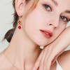 国潮银耳钩红色滴油镶钻福字耳环喜庆珍珠耳坠简约大气新年女耳饰 商品缩略图1