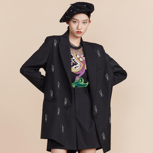 MIIDII谜底2022春新款高端系列简约帅气西服风衣外套女221GE0123 商品图0