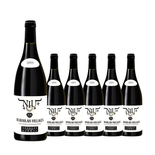 【整箱六瓶】法国原瓶进口红酒 乔治杜博夫博若莱村庄牛标红葡萄酒G. DUBOEUF-BEAUJOLAIS VILLAGES NIU 单支装750ml*6 商品图0