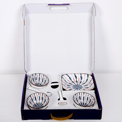 山重山雀羽碗盘七件套5160碗盘套装家用创意北欧陶瓷碗网红餐具碗盘碗盘勺子 商品图1