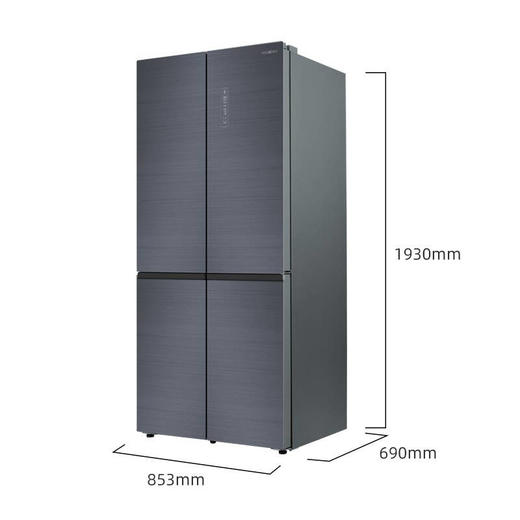 美菱（MeiLing）536升变频十字对开门冰箱 BCD-536WP9B【磨砂玻璃】星云墨 商品图3