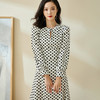 剩S/L/XL/XXL 米思阳波点a字裙2022春季新款法式收腰显瘦长袖连衣裙 商品缩略图1