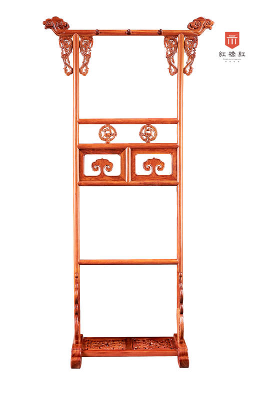 红桥红  家具严选  缅甸花梨（大果紫檀）【清式 螭龙衣帽架】 商品图0
