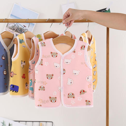 【优质柔绒 顺滑细腻 亲肤保暖】儿童加绒马甲2021冬季新款男童棉马甲韩版婴儿加厚坎肩女童棉背心 商品图11