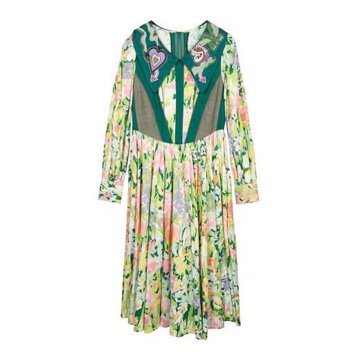 MIIDII谜底2022春新款宫廷复古彼德潘领纯棉收腰连衣裙221ML0185 商品图4