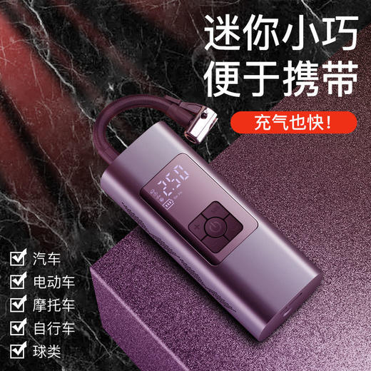 车载充气泵打气筒小轿车汽车用胎大功率便携式电动加气无线多功能 商品图2