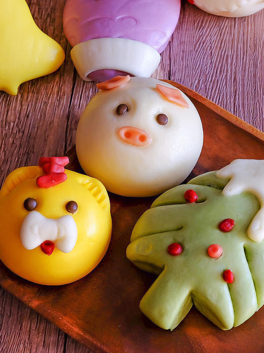 21日20点【人手工卡通馒头】手工打馅儿丨高温灭菌儿童早餐半成品早点黑芝麻+花生+紫米+豆沙四种馅儿6个*3盒【冷冻保质期60天】觅食 商品图2