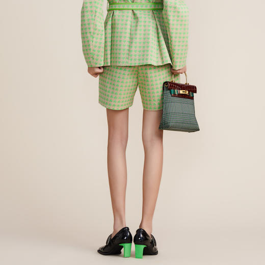 MIIDII谜底2022春新款摩登时尚千鸟格休闲短裤四分裤女221MK0062 商品图2