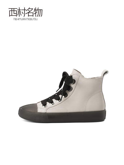 西村名物2022春季新款复古时装靴女厚底百搭丑萌平底小短靴X22AM17191 商品图1