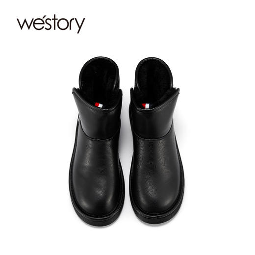 westory冬季保暖加厚加绒雪地靴短筒女靴新款时尚厚底休闲圆头靴S21DS46311 商品图2