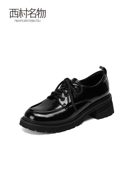 西村名物2022春季新款英伦风通勤厚底德比鞋女乐福鞋小皮鞋X22AM17471 商品图2