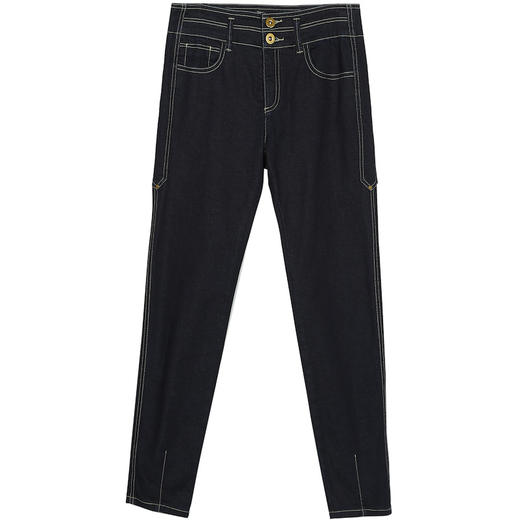 MIIDII谜底2022春新款简约时尚洗水紧身牛仔裤小脚裤女221MK0157 商品图3