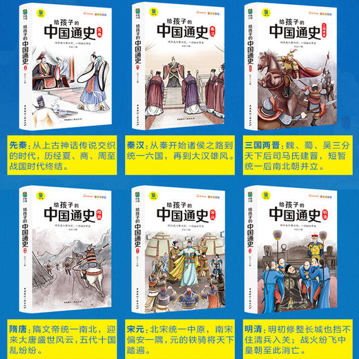 全套6册给孩子的中国通史 适合一年级的课外阅读书籍二三年级故事书带拼音老师推荐语文注音版儿童读物小学生写给孩子的中国历史类 商品图1