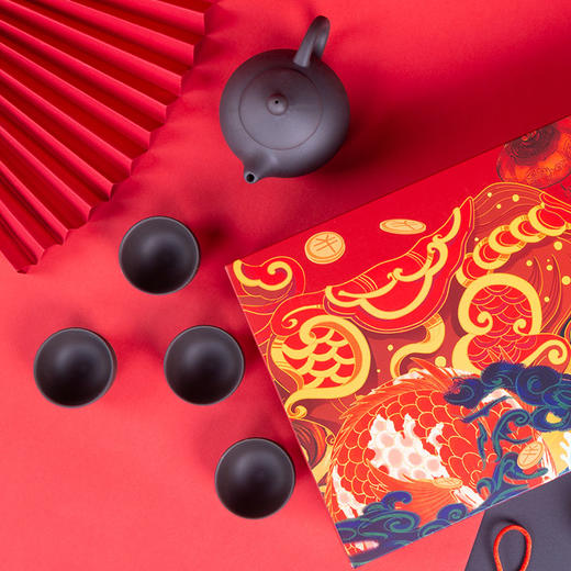 【新年茶礼】满堂鸿运小青柑紫砂壶礼盒  小青柑普洱茶 宜兴紫砂壶 纯全手工 原矿段泥 年货茶叶茶具套装礼盒 商品图3