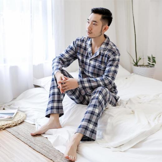 【家居服】家居服男女士全棉睡衣日系简约色织格子 商品图9
