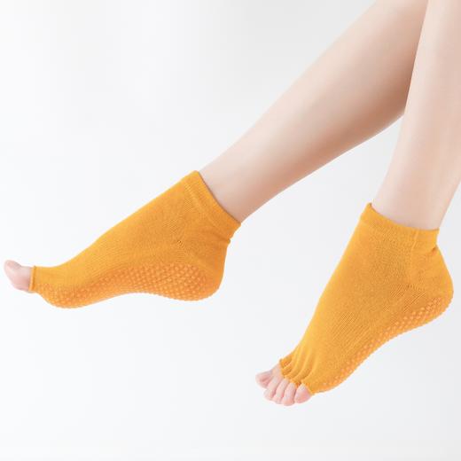 爆款女士专业防滑露趾瑜伽袜子五指袜子舞蹈袜点胶袜运动袜 XY000   橡筋线 商品图0