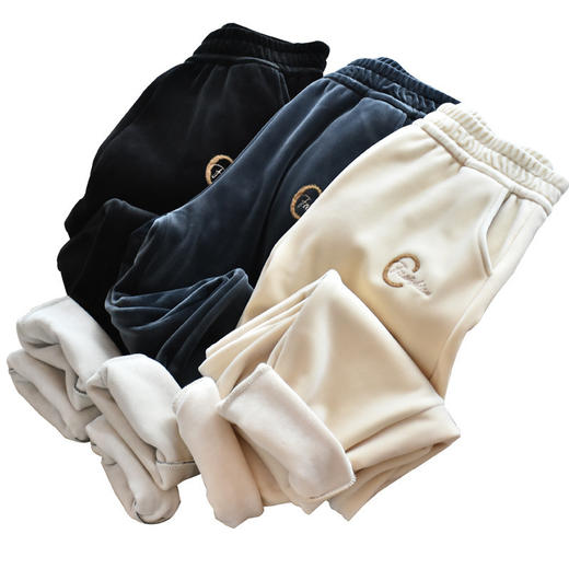 <有书独家>【服饰鞋包】600克樱花裤秋冬女装加绒加厚水貂绒休闲显瘦大码老爹裤哈伦 商品图4