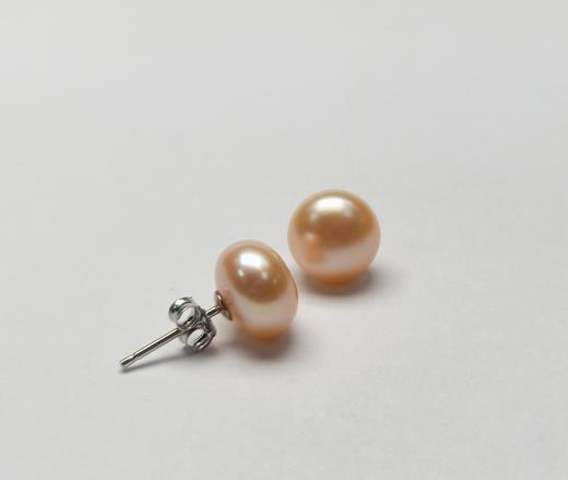 银925淡水珍珠耳钉9-10mm彩 一根针105001 商品图0