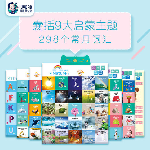 常爸First 298 Words英文启蒙挂图，磨耳朵学单词，一次搞定 商品图1