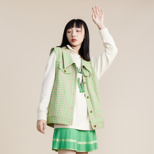 MIIDII谜底2022春新款学院风刺绣宽松圆领大卫衣连衣裙221ML0138 商品图2