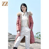 佐尔美2021秋冬新款 狐毛领双面穿羽绒服女E14YH21 商品缩略图2