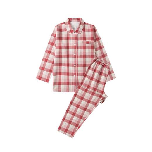 【家居服】家居服男女士全棉睡衣日系简约色织格子 商品图12