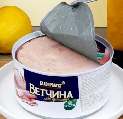 【中欧班列精选】俄罗斯风味火腿午餐肉罐头纯肉部队即食老式速食325G/盒 商品图4