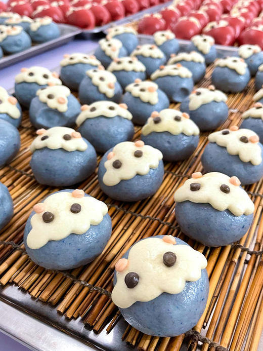 21日20点【人手工卡通馒头】手工打馅儿丨高温灭菌儿童早餐半成品早点黑芝麻+花生+紫米+豆沙四种馅儿6个*3盒【冷冻保质期60天】觅食 商品图7