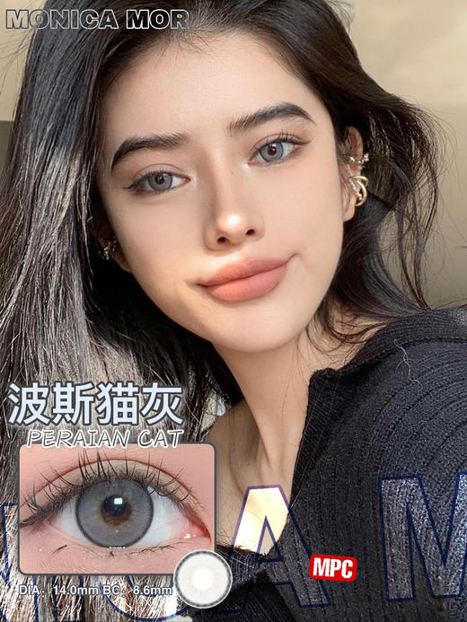 monica mor混血感的波斯猫灰/小直径14mm 商品图0