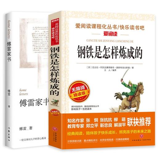 钢铁是怎样炼成的傅雷家书全2册 八年级下册语文同步阅读 名著阅读课程化中学生名著阅读 初二8年级下册课外拓展阅读经典文学名作 商品图0