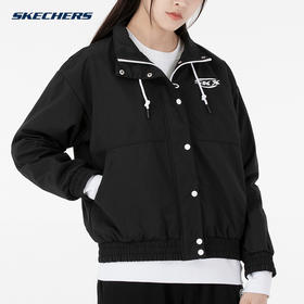 斯凯奇梭织外套女2022新年款立领防风夹克休闲运动服P122W001