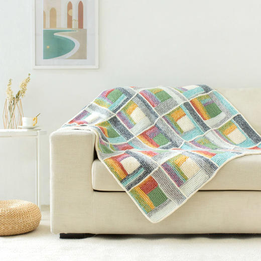 苏苏姐家小木屋拼花毯消磨时间手工编织粗线毛线棒钩针diy材料包 商品图1