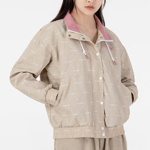 斯凯奇梭织外套女2022新年款立领防风夹克休闲运动服P122W001 商品图4