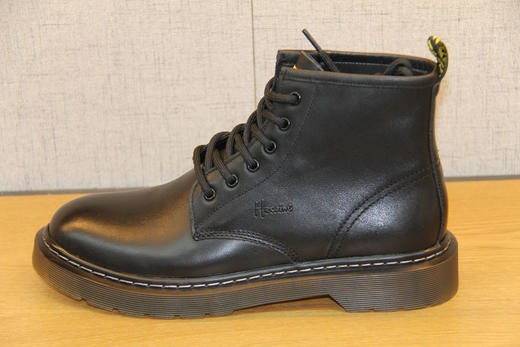 豪行秋款10353980马丁靴男高帮英伦风皮鞋中帮黑色单靴皮靴短靴子 商品图0