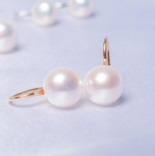 【耳环】925纯银镀金银色强光天然淡水珍珠耳环 商品图4