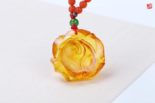 [ 福花 ]  金珀牡丹花吊坠 商品图4