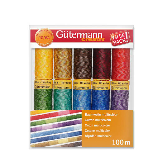 【德国古特曼】段染全棉丝光缝纫线50号 100米X10卷 商品图0