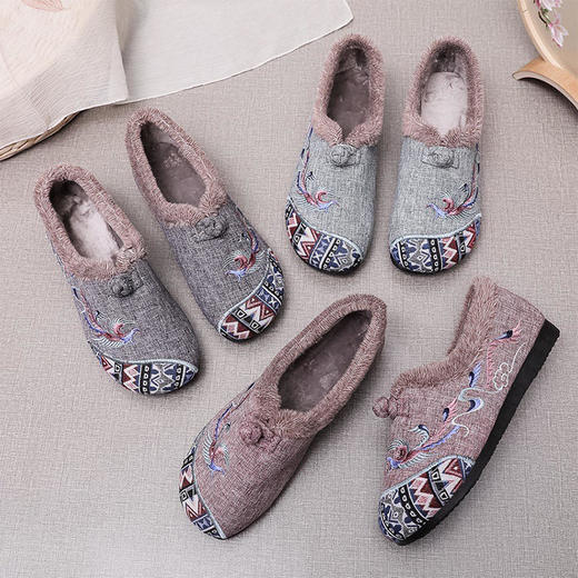 老北京布鞋，毛口防滑平底民族风加绒中年妈妈绣花鞋BS2022-120 商品图3