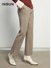 INSUN恩裳冬季新款时尚中性色系裤子经典百搭绵羊毛西裤女9c31520230 商品缩略图0