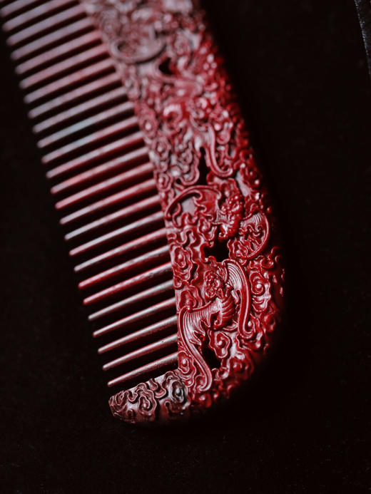 【青山特惠】小叶紫檀【五福】木梳.发梳.礼盒装s16 商品图2