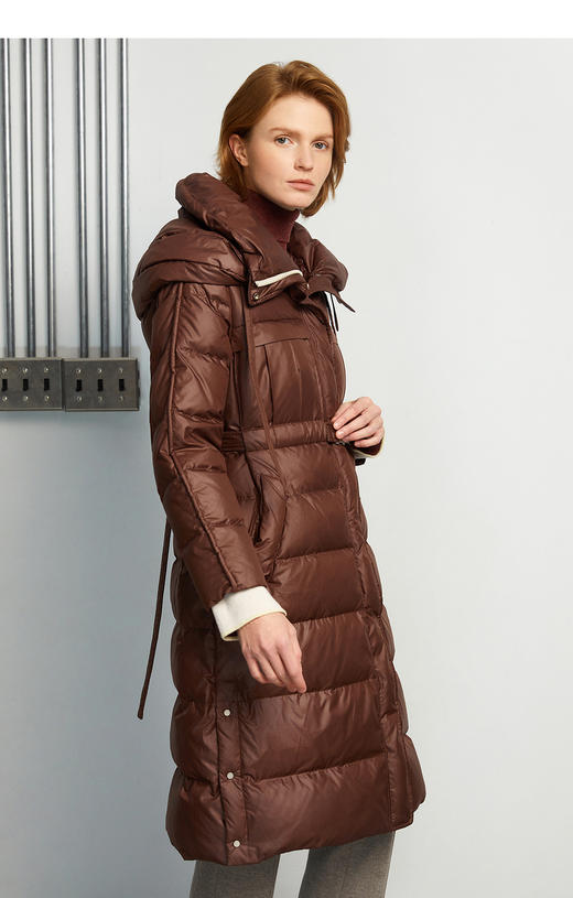 INSUN恩裳冬季新款轻盈保暖腰带设计百搭白鹅绒羽绒服9C31508700 商品图2